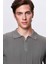 Slim Fit Haki Rayon Polo Yaka Fermuarlı Triko T-Shirt 2