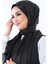 SİYAH Harem Scarf Kristal Saten Şal 4