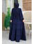 Katlı Salaş Elbise 6023 Lacivert 2