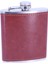 Kahverengi Deri Kaplama Paslanmaz Çelik Cep Matarası - Hip Flask 7 Oz 1