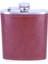 Kahverengi Deri Kaplama Paslanmaz Çelik Cep Matarası - Hip Flask 7 Oz 2