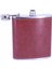 Kahverengi Deri Kaplama Paslanmaz Çelik Cep Matarası - Hip Flask 7 Oz 3