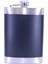 Siyah Deri Kaplama Paslanmaz Çelik Cep Matarası - Hip Flask 9 Oz 2