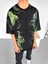 Erkek Oversize Desen Baskılı Premium T-Shirt Siyah 2