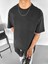 Erkek Oversize 'big Atlention' Işlemeli T-Shirt Siyah 1