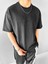 Erkek Oversize 'big Atlention' Işlemeli T-Shirt Siyah 4
