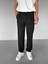 Erkek Baggy Fit Beli Lastikli Rahat Pantolon Siyah 5