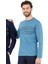 6061 Erkek Uzun Kollu Bisiklet Yaka Pijama Takımı-Mavi 1