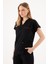 Premium Likralı Siyah Hemşire Forması - Cerrahi Takım - Scrubs Takım - Unisex - XS 1