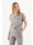 Premium Likralı Fırçalı Gri Rengi Hemşire Forması - Cerrahi Takım - Scrubs Takım - Unisex - XL 1