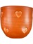 Kalp Desenli Toprak Saksı Saksılık Salon Çiçeklik - 19 CM 1