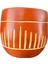 Dik Çizgi Desenli Toprak Saksı Saksılık Salon Çiçeklik - 19 CM 1