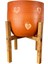 Kalp Desenli Toprak Saksı Saksılık Salon Çiçeklik 4 Ayaklı - 19 CM 1