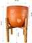 Kalp Desenli Toprak Saksı Saksılık Salon Çiçeklik 4 Ayaklı - 19 CM 2