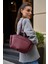 Bordo Kadın Bolso Shopper El ve Omuz Çantası 1