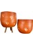 Kalp Desenli Toprak Saksı Saksılık Salon Çiçeklik İkili Set Ayaksız - 3 Ayaklı- 19 CM 1
