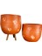 Kalp Desenli Toprak Saksı Saksılık Salon Çiçeklik İkili Set Ayaksız - 3 Ayaklı- 19 CM 4