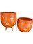 Kalp Desenli Toprak Saksı Saksılık Salon Çiçeklik İkili Set Ayaksız - 3 Ayaklı- 19 CM 5
