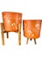 Kaktüs Desenli Toprak Saksı Saksılık Salon Çiçeklik İkili Set 3 Ayaklı- 4 Ayaklı- 19 CM 4