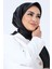 Siyah Harem Scarf Kristal Saten Eşarp 4