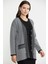 Oversize Cepli Petek Motifli Triko Ceket - Siyah 3