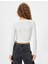 5WAL10064IK 010 Ekru Genc Kız Elastan Jersey Sweatshırt 4