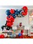 Balon Seti Kırmızı-Siyah-Beyaz-Gece Mavisi-Gri Pastel 100 Lü Balon Zinciri Seti 1