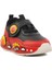 1739-B Siyah-Kırmızı Unisex Çocuk Cırtlı Sneaker 1