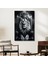 Tekli Dikey Kanvas Duvar Tablosu Siyah Beyaz Kral Aslan Görseli 1