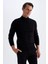 Slim Fit Balıkçı Yaka Kazak Black 1
