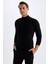Slim Fit Balıkçı Yaka Kazak Black 3