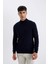 Slim Fit Balıkçı Yaka Kazak Navy 1
