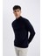 Slim Fit Balıkçı Yaka Kazak Navy 3