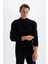 Slim Fit Balıkçı Yaka Kazak Black 5