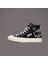 Haylo Beyaz Çizgi Baskılı Siyah Keten Çocuk Spor Ayakkabı Sneaker 1
