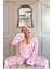 Pembe Cats Desenli Termal Sabahlıklı Kadın Pijama Takımı 4