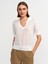 10570 Polo Yaka Transparan Bluz-Beyaz 1