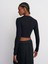 31236 Uzun Kollu Crop Top-Siyah 3