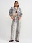 71692 Yılan Desen Wideleg Denim Pantolon-Ekru 1
