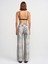 71692 Yılan Desen Wideleg Denim Pantolon-Ekru 2
