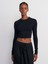 31236 Uzun Kollu Crop Top-Siyah 5