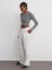 31232 Çizgili Uzun Kollu Crop Top-Ekru-Siyah 5