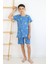 Erkek Çocuk Baskılı Pamuklu Penye Kumaş Şortlu Pijama Takımı 2