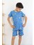 Erkek Çocuk Baskılı Pamuklu Penye Kumaş Şortlu Pijama Takımı 3
