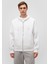 Kapüşonlu Fermuarlı Beyaz Basic Sweatshirt 0S10277-70057 3