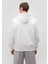 Kapüşonlu Fermuarlı Beyaz Basic Sweatshirt 0S10277-70057 4