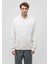 Kapüşonlu Beyaz Basic Sweatshirt 0S10275-70057 2