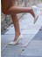 Beyaz Cilt 8,5 Cm Stiletto Ayakkabı 1