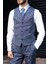 Erkek Yelekli Takım Elbise Polyester Kumaş - KAV1037W 4