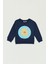 Papatya Baskılı Bisiklet Yaka Kız Çocuk Sweatshirt 1